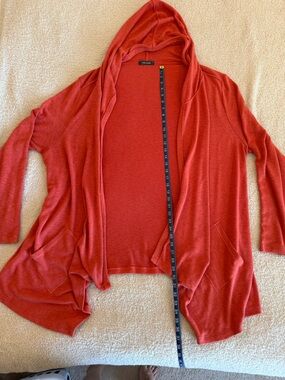Laila Jayde orange Open Front Hooded Cardigan
